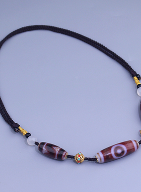 梵间星辰 西藏天然玛瑙 至纯梦幻红肉贵人天珠 超顶锁骨链 成品款