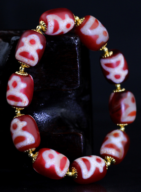 梵间星辰 天珠天然西藏真品红肉财神天珠手串链男女玛瑙玉石送礼