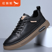 2025冬季 真皮板鞋 新款 红蜻蜓男鞋 透气休闲鞋 男士 轻便百搭软底皮鞋