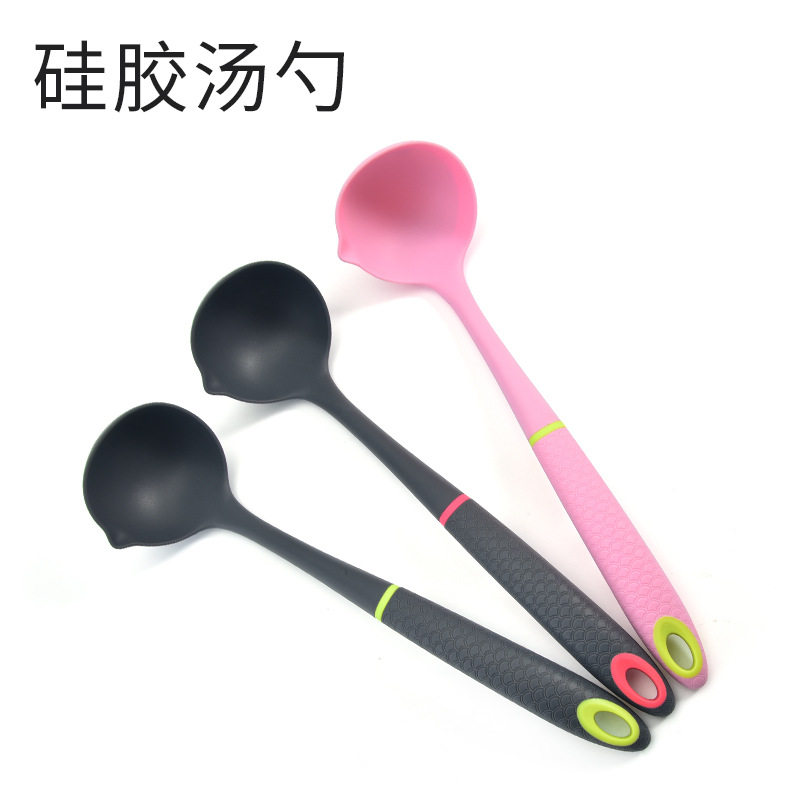 硅胶汤勺带漏嘴稀饭粥火