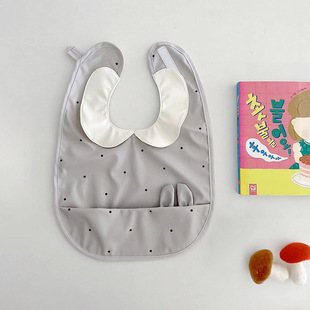Julymoly韩系宝宝围嘴防水口水巾婴儿饭兜娃娃领吃饭防脏儿童围兜