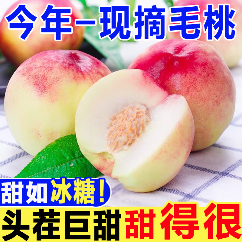 水蜜桃5斤水果新鮮當季整箱脆甜毛桃包郵應季現(xiàn)摘油密軟時令桃子