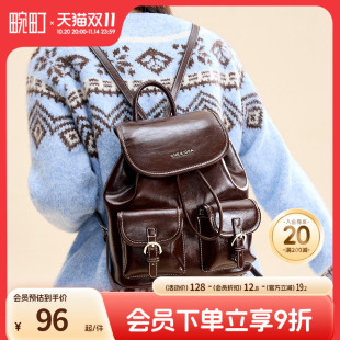 手提波士顿包 通勤单肩枕头包时尚 畹町经典 蜡皮保龄球包女士秋冬季