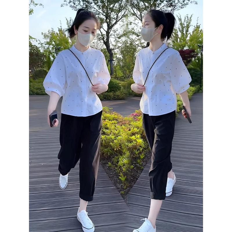 SOLENELARA夏季女士休闲套装气质时髦显瘦洋气减龄漂亮小个子微胖
