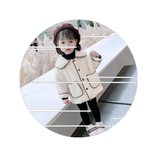 女童羊羔毛外套2026春秋款新款皮毛一体宽松版小女孩宝宝时尚洋气