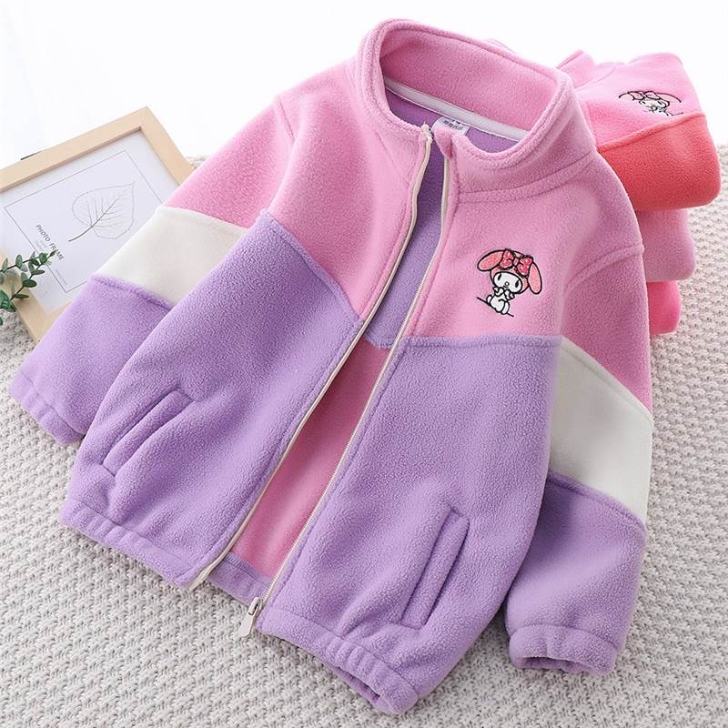 春秋新款摇粒绒保暖儿童拉链衫