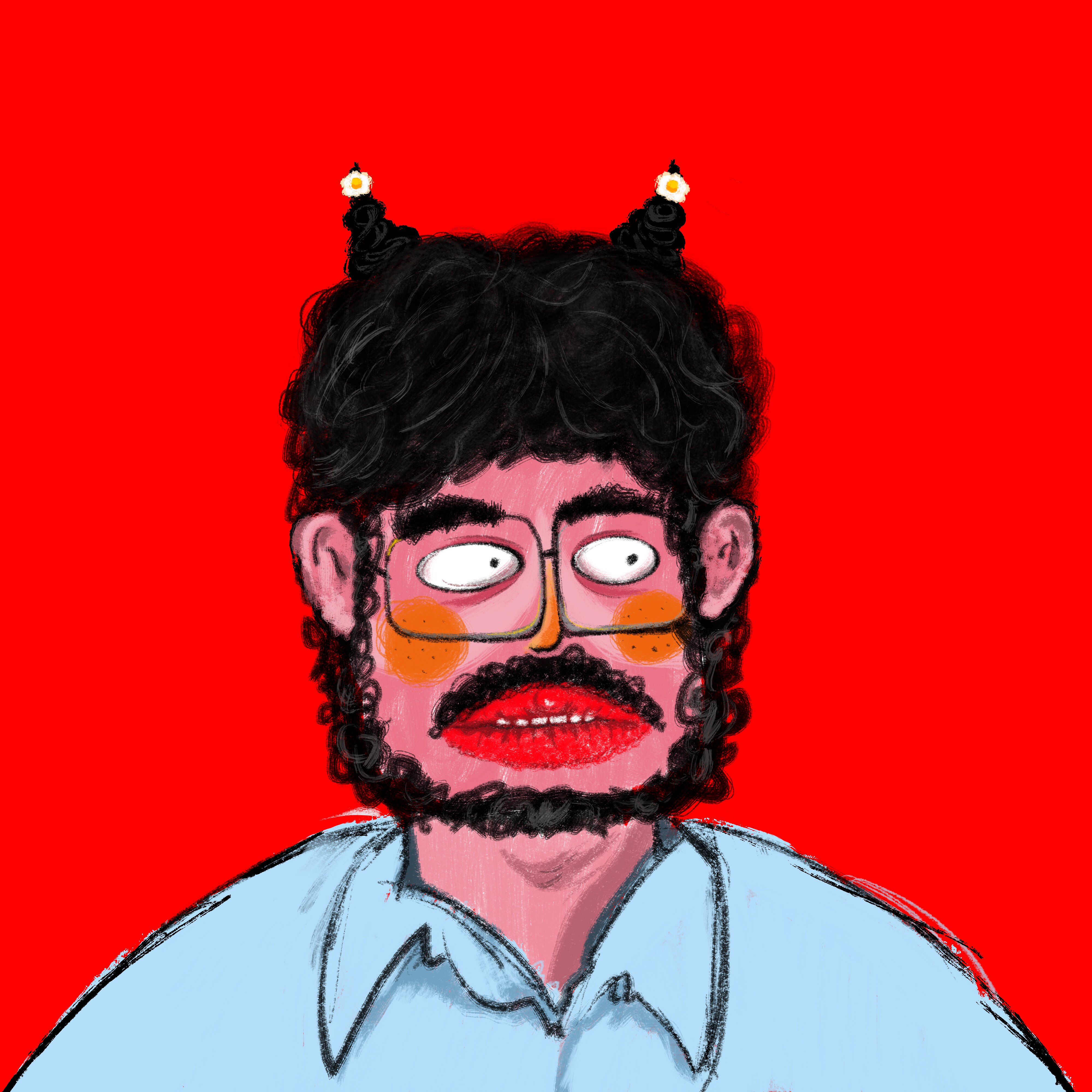 定制手绘头像卡通搞怪抽象原创情侣画像照片约稿插画封面lulu