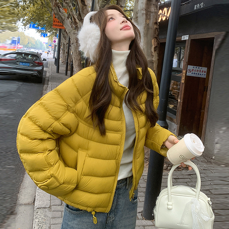 90绒泡芙排骨YY2025新款冬白鸭绒羽绒服女宽松时尚云感外套