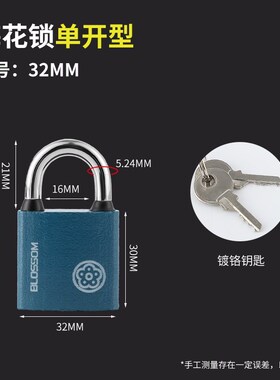 梅花锁纯铜锁芯锁铜芯锁蓝色防水防锈锁户外锁柜子仓库铁量大从优