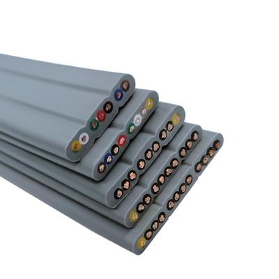 灰色 YFFB扁平随行高柔拖链电缆 行车天车龙P门吊升降机起重控制