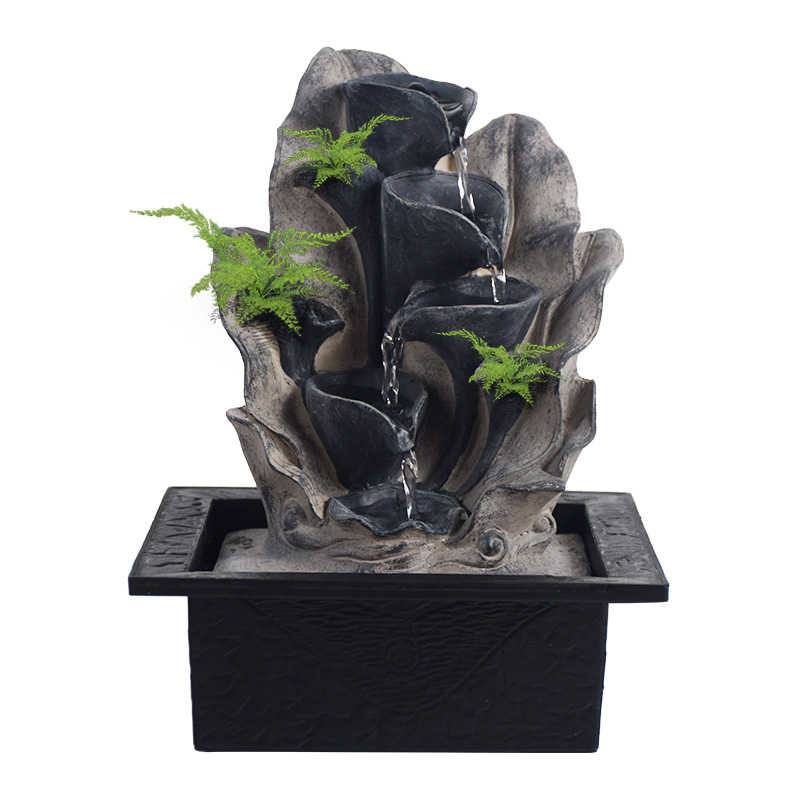 充电不插电水循环不插电蓄电池充电流水摆件桌面流水摆件室内摆件