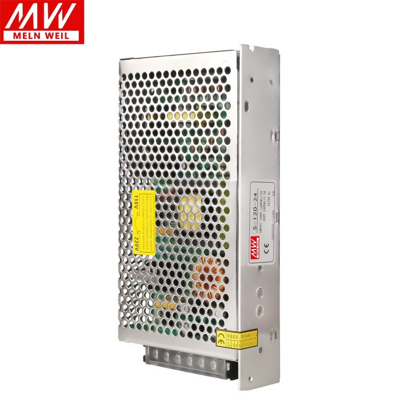 明纬开关电源S-120-24V5A12V10oA5V15V18V48变压器120W/AC220V转D