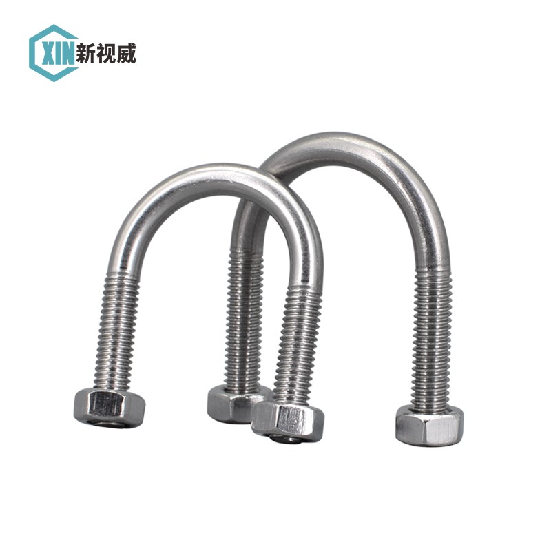 【M6M8】304不锈钢U型卡U型螺栓含螺丝螺母套装U型管固定卡扣夹管