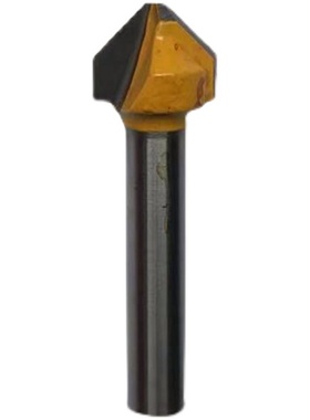 电脑雕刻机出口6MM柄平头90度V型刀6*1/2*2.5MM 外径12.7MM 黄色
