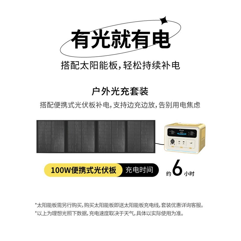 户外电源600W移动大容量便携蓄电池快充自驾露营家用停电应急备用
