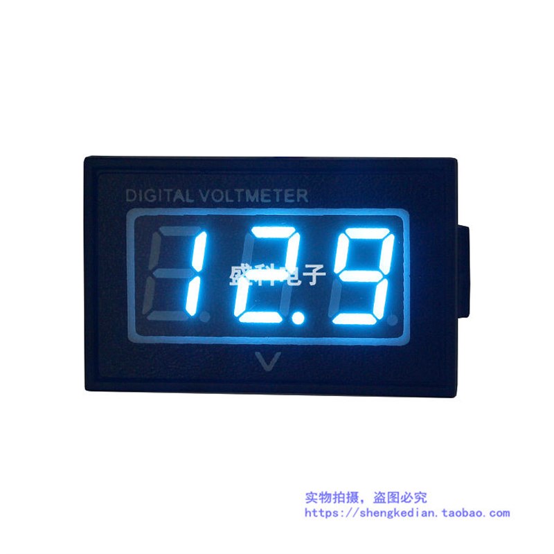 2线3位0.56数字显示 电动车电瓶车电池24V60V72V96V防水电压表头