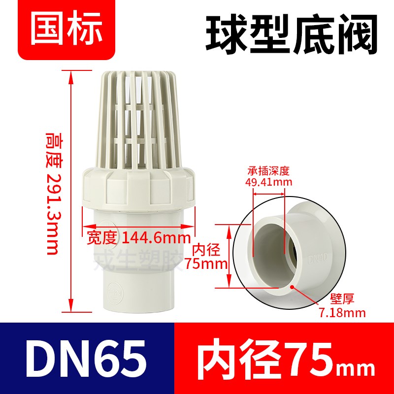 PPH底阀ppr球型止回阀水管止逆阀抽水泵底阀滤网进水花篮头莲蓬头图片