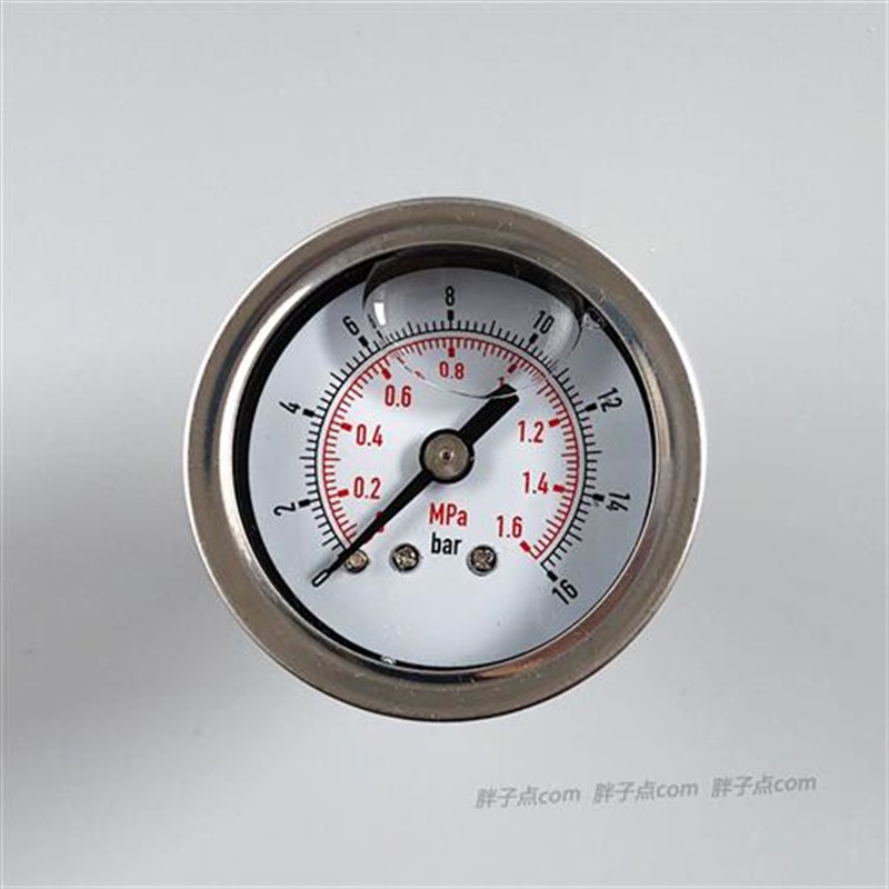 40压力表0-16Bar轴向耐震压力表1.6MPa气压表1分接口液压表1/8