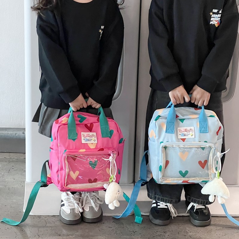 yole可爱双肩包轻便爱心印花手提多用途包包2025春季新款男女孩书