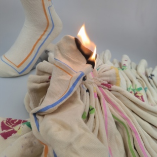 10双装 无骨对目女袜女士中筒袜吸汗不臭脚无染色白坯纯棉袜子男