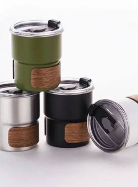 300ml Stainless Steel Coffee Camping Mug with Lid Portable H