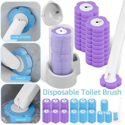 18/36 Pcs Toilet Brush Disposable Replacement Head Cleaning