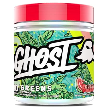 GHOST Greens Superfood Powder， Guava Berry - 30 Servings