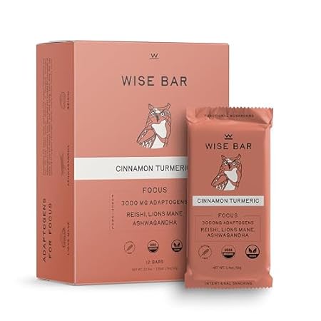 Wise Bar Adaptogen Mushroom Bars | Cinnamon Turmeric Flav