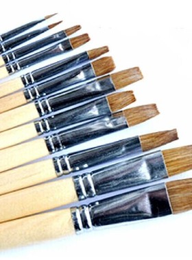 XDT狼毫水粉画笔 油画笔 166 平头水彩画笔 1号~12号单支 画笔