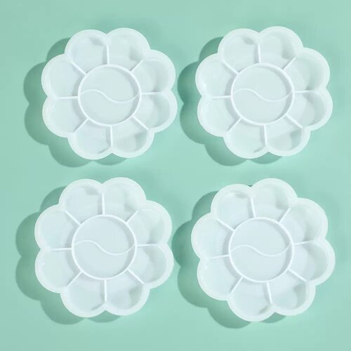 加深国画调色盘14格梅花型塑料双盖调色盒水粉水彩国画梅花调色碟