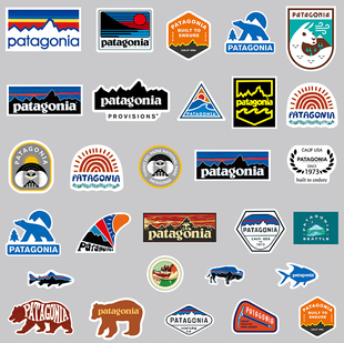 patagonia户外野营潮牌贴纸个性巴塔鱼滑板机车头盔贴画防水定制