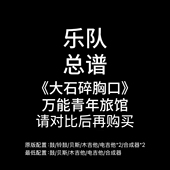 吉他鼓贝斯键盘谱PDF谱 万能青年旅馆 C17乐队总谱 大石碎胸口