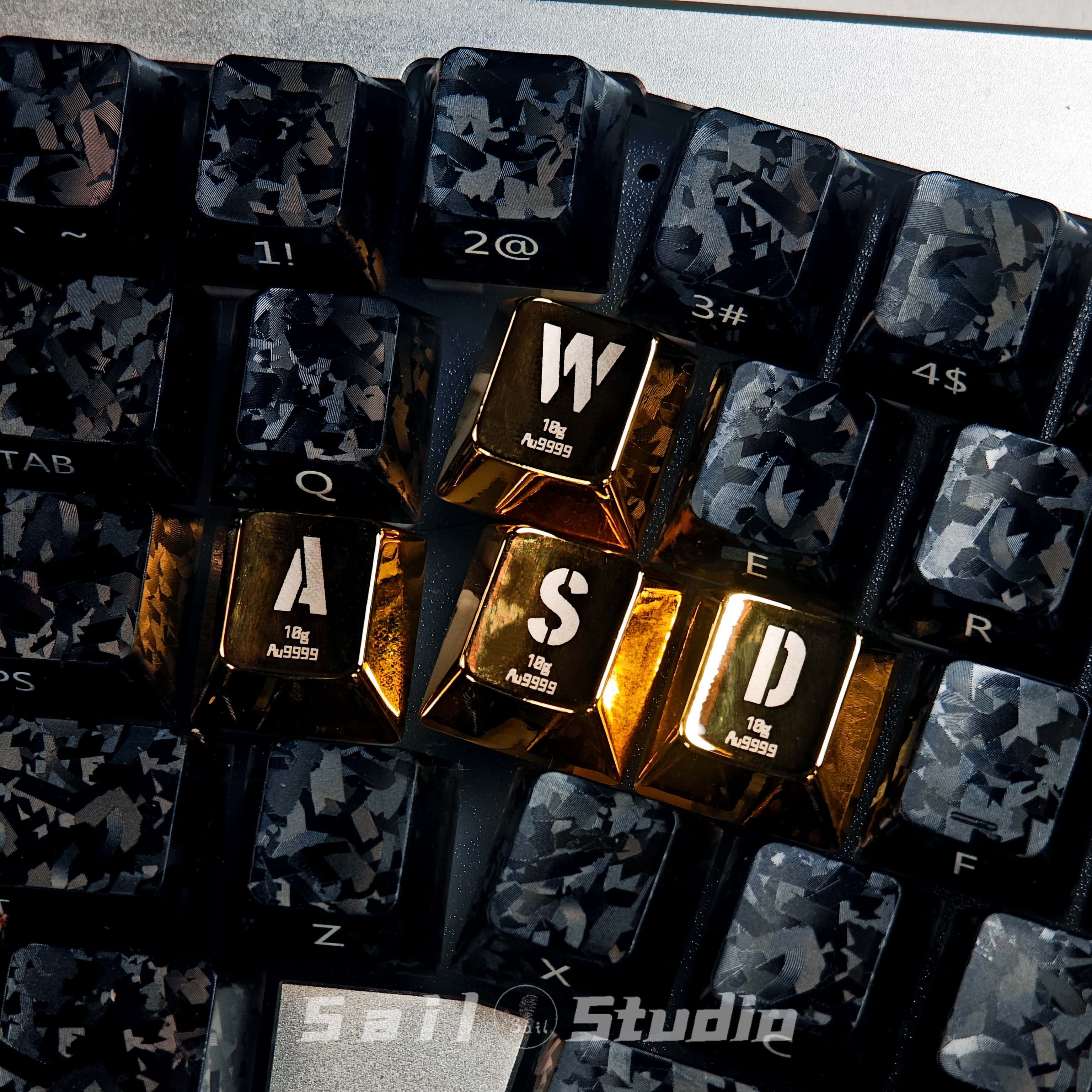 原创个性键帽wasd黄金高质量艺术外设上下左右有个性礼物键盘帽