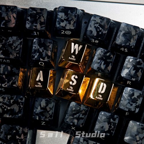 原创个性键帽wasd黄金高质量艺术外设上下左右有个性礼物键盘帽
