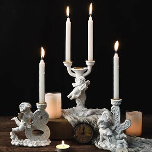 Estatuetas De Resina Branco Vintage Cupido Digital Candlesti
