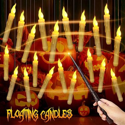 Eletr?nico Flameless LED Flutuante Velas, Luzes com Varinha