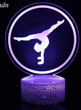 Luz Nocturna 3D de gimnasia artística para decoración de h