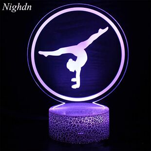 Luz Nocturna 3D de gimnasia artística para decoración de h