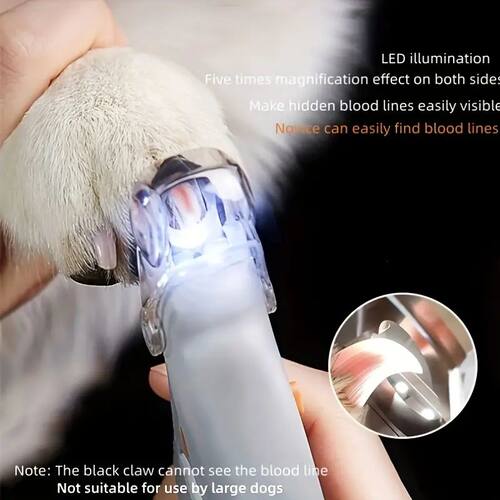 LED Pet Nail Clippers With Scissors And Polisher - Easy And