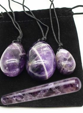 Amethyst Yoni Eggs Set Natural Jade Stone Crystal Yoni Wand