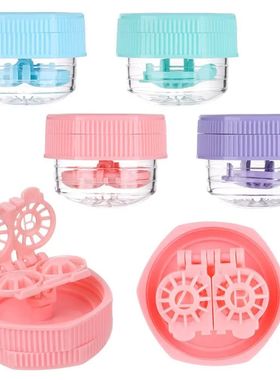 Portátil Manualmente Rotativo Caso Lente De Contato, Lente