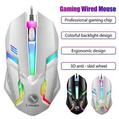 Limei-wired mouse s1 e esportes led backlit, usb com fio, pa