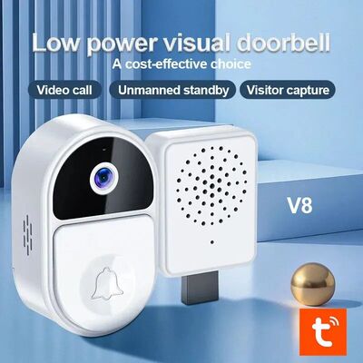 Tuya VisualV8v9 Inteligente campainha WiFi, Monitoramento re