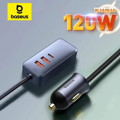 Baseus-Divisor de mechero de coche QC 120 PD 3,0, cargador d