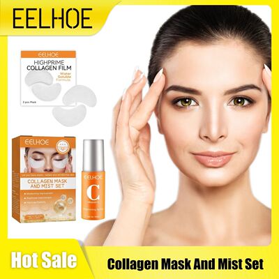 Colágeno Máscara De Olho Com Kit De Spray De Vitamina C, R