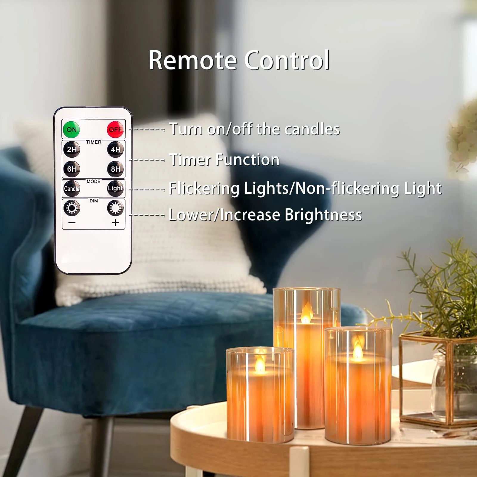 3Pcs Set 4/5/6 polegadas Led Flameless Elétrica Velas Lampa