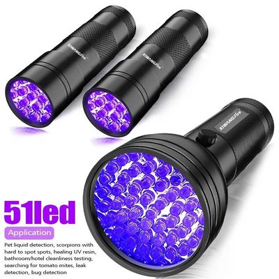 Linterna LED UV portátil, luz negra ultravioleta de 21/51 N
