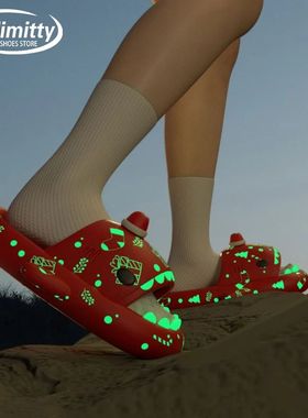 Chinelos de tubar?o luminosos unissex para casais, slides de