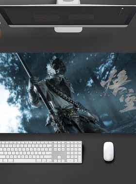 Mouse pad para computador e laptop, preto, mito, wukong, leg