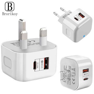 Cargador USB tipo C de 20W, enchufe de carga rápida para te